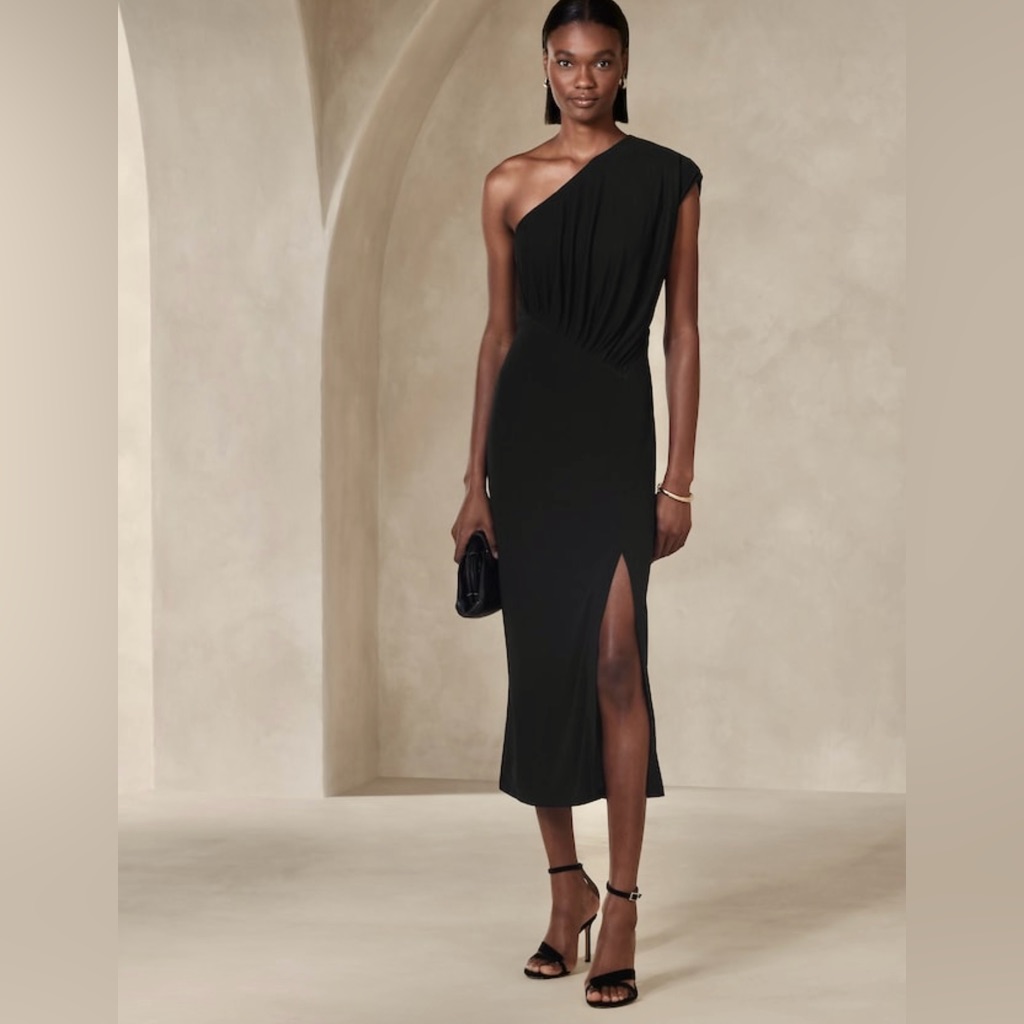 Nwt-Banana Republic Black Radhi Midi Dress, Size Xxs